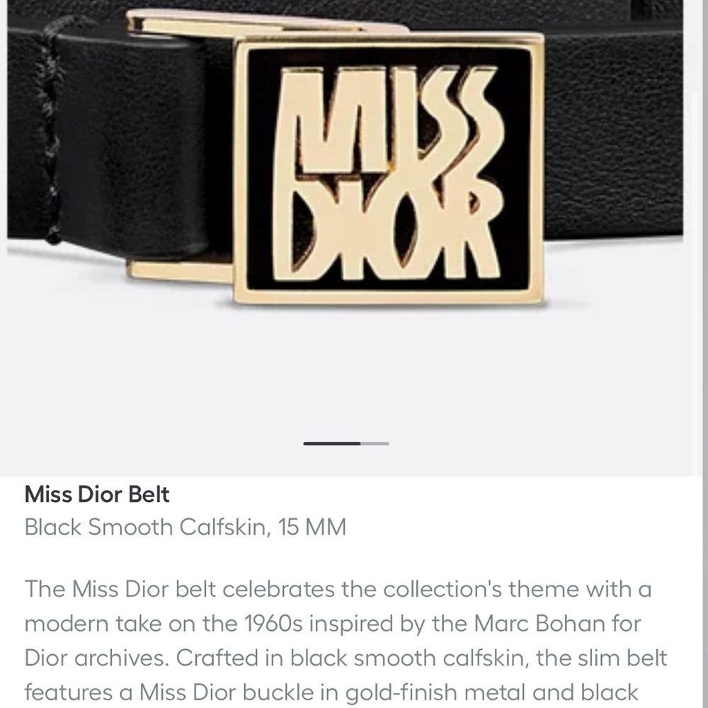 Dior Black and Gold Leather Belt - Picture 3 of 3